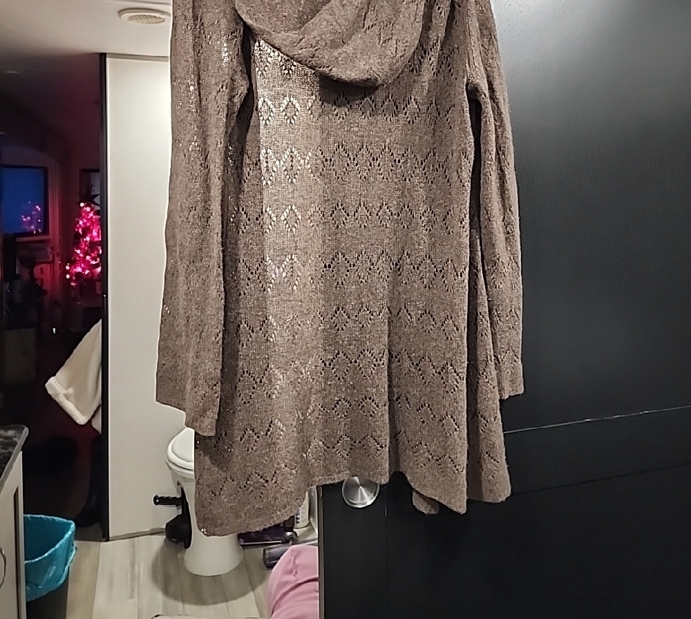 Brown Hooded Women's Sweater - Picture 3 of 4